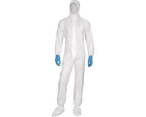 Combinaison Jetable non tissé à capuche Couleur Blanche Fermeture à zip