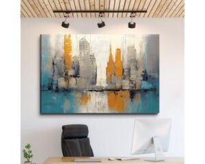 Tableau décoratif Buildings L90 x H60 cm Premium
